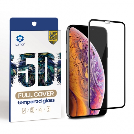 IPhone XS 5D Curved Full Cover Tempered Glass Schutzfolie 