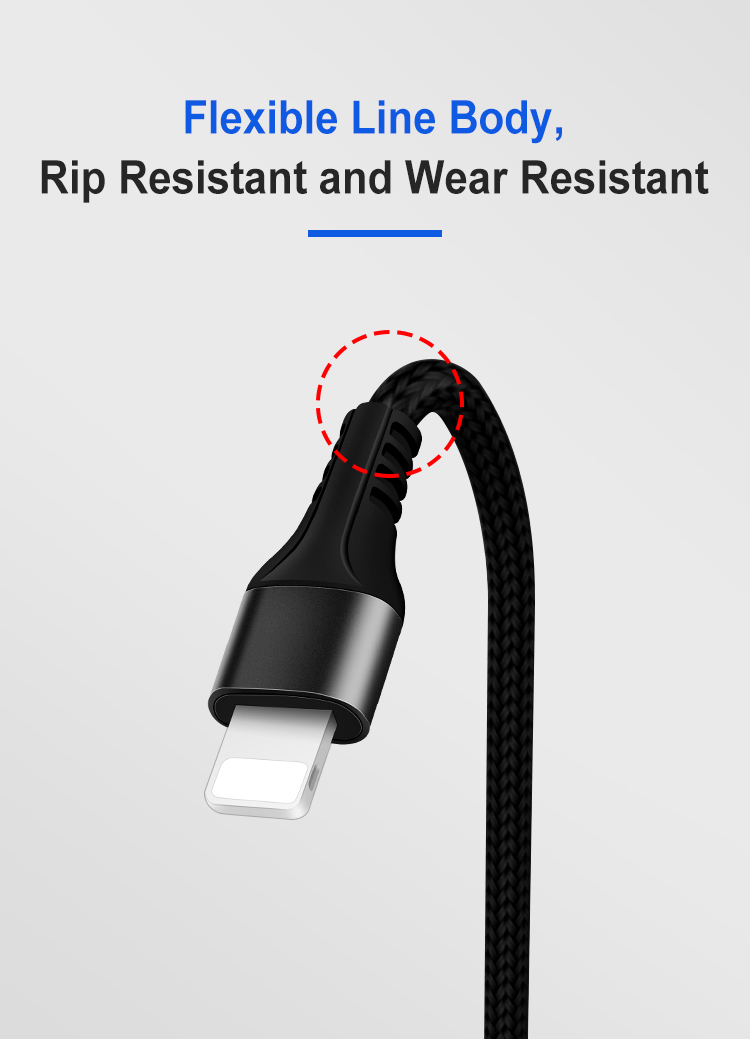 metal braided iphone cable