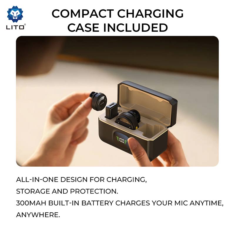 wireless microphone with charging case