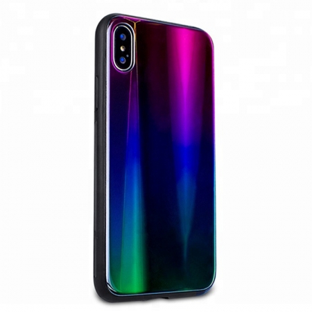 IPhone X Luxus Aurora TPU Glas Handy Schutzhülle 