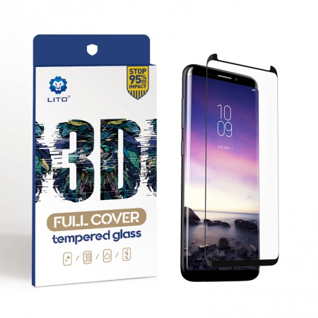 Samsung Galaxy S9 Plus Full Cover Curved gehärtetes Glas Displayschutzfolie Hülle Friendly 