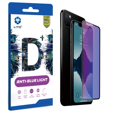 D + Curve Full Coverage Vollkleber Anti-Blaulichtfilter Hartglas Displayschutzfolie für iPhone 