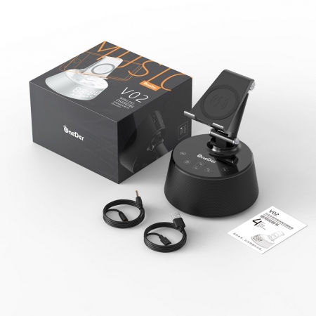 OneDer V02 LED-Anzeige Weckerfunktion Drahtloser Bluetooth-Lautsprecher mit Mikrofon 