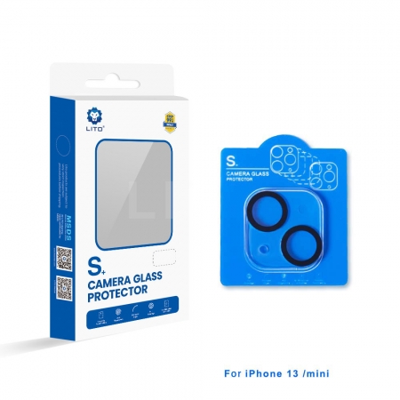 LITO schwarzer Kreis Vollkleber Vollabdeckung Kameraobjektivschutz aus gehärtetem Glas für iPhone 13 Mini 5.4"
 