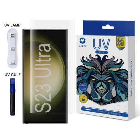 LITO E+ UV-Flüssigkleber Vollflächiger Displayschutz aus gehärtetem Glas für Samsung Galaxy S23 Ultra 