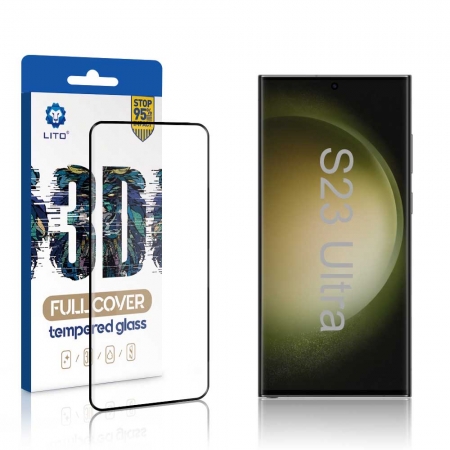 Lito 3D Full Glue Fingerprint Unlock Displayschutzfolie für Samsung Galaxy S23 Ultra 