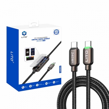 LITO LD26 240W Ultraschnelles Ladekabel mit TFT-LCD-Farbbildschirm 