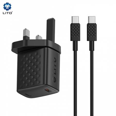 LITO LC14 GaN 20W PD-Schnellladegerät mit USB-C-Anschluss UK-Stecker 