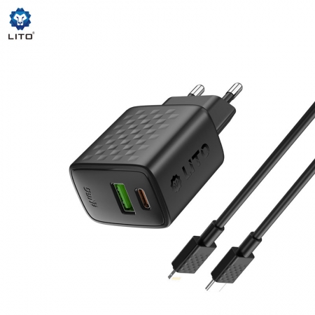 LITO LC15 GaN 20W Dual-Port-Schnellladegerät mit USB-C & USB-A 