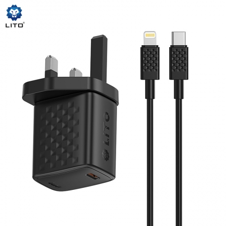LITO LC14 GaN 20W PD-Schnellladegerät mit USB-C-Anschluss UK-Stecker 