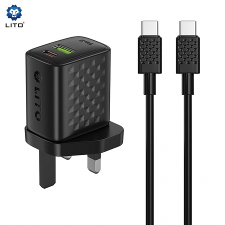 LITO LC16 GaN 20W Schnellladegerät mit USB-C & USB-A 