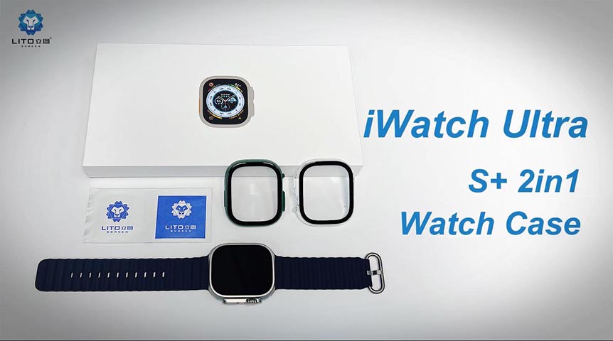 Apple Watch Ultra Watch Case mit gehärtetem Glas 2in1 Set
