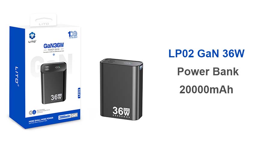 LITO LP02 GAN 36W Schnelllade-Powerbank mit 20.000 mAh