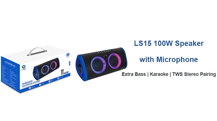 Möchten Sie einen 100-W-Bluetooth-Lautsprecher mit Mikrofon und Karaoke-Funktionen für Partys?