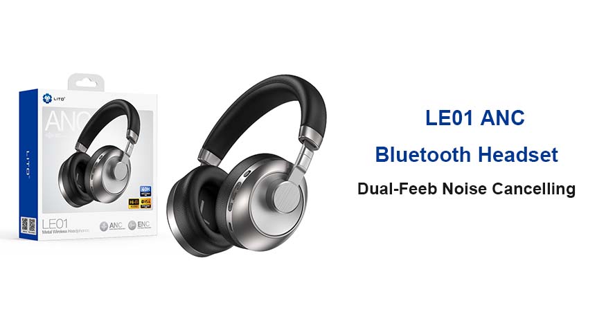 LITO LE01 ANC Bluetooth 5.4 Headset Dual-Feed Noise Cancelling 40 Stunden Spielzeit