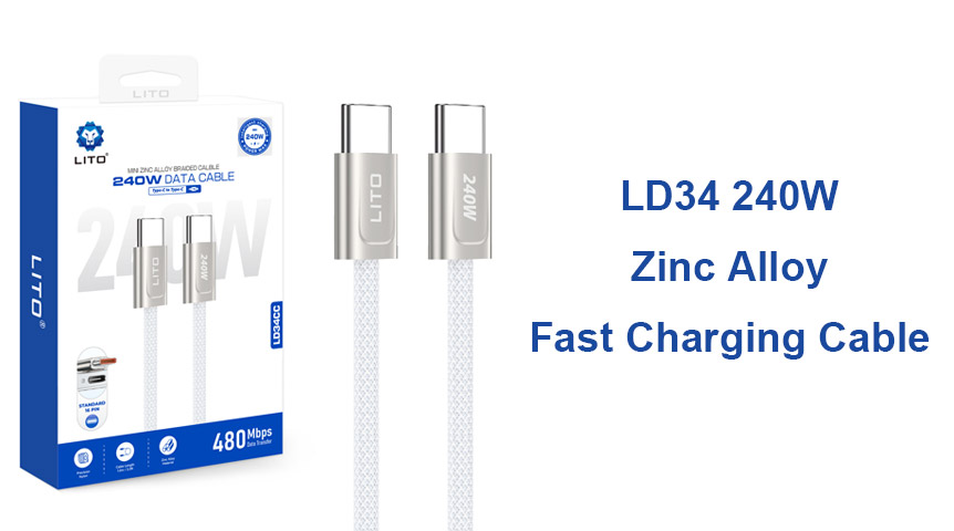 LITO LD34 240W Schnellladekabel lädt Ihren Laptop, Ihr Tablet und Ihr Telefon