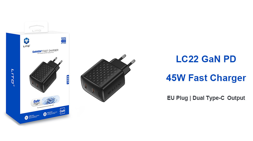 Suchen Sie ein kompaktes 45-W-GaN-Ladegerät mit dualer USB-C-Schnellladefunktion?