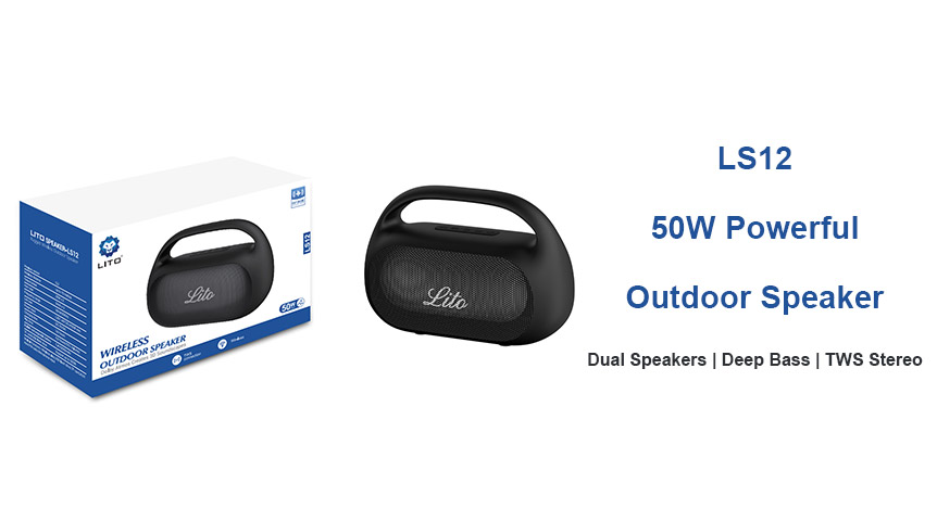 Lito LS12 50W Kabelloser Outdoor-Lautsprecher – Satter Sound für jede Outdoor-Party